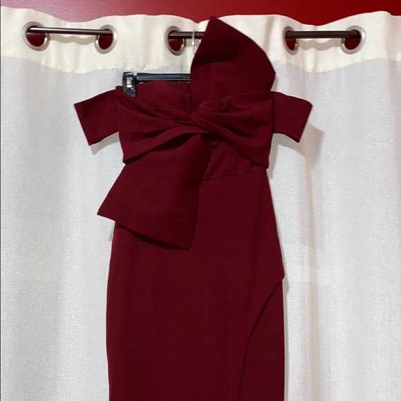 Fashion Nova Dresses Reception Off The Shoulder Dress Wine